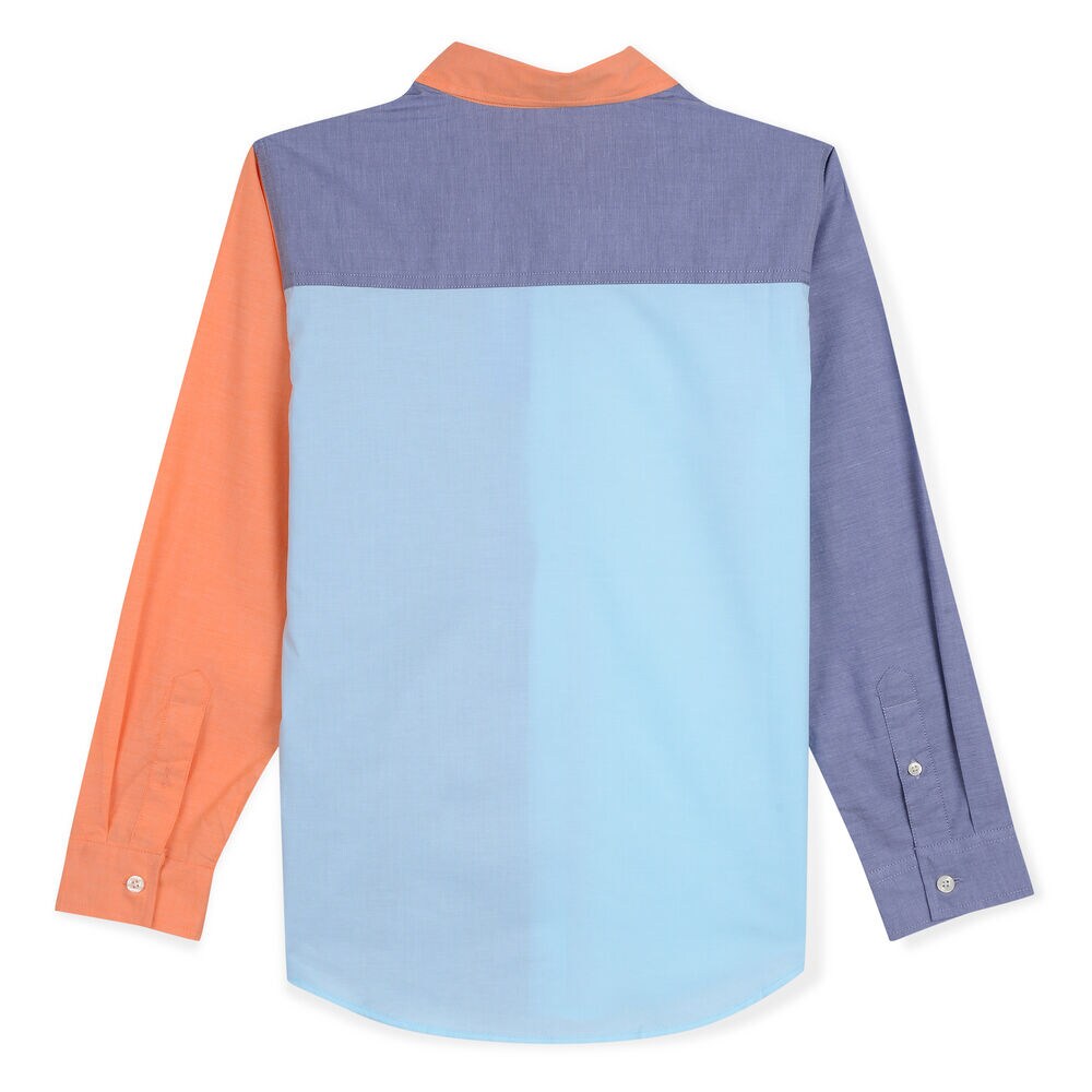 Little Boys' Makana Woven Shirt in Colorblock (4-7),Oyster Bay Blue,large