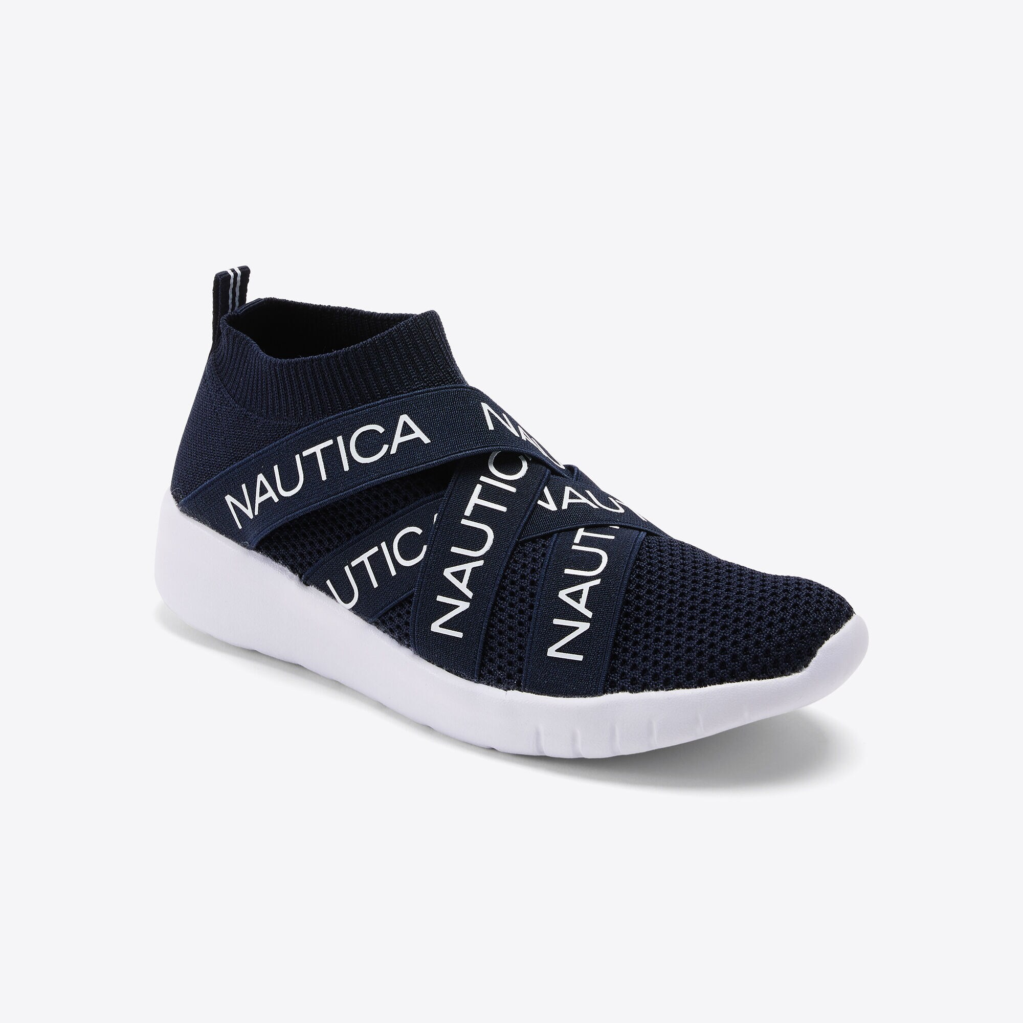 CRISSCROSS LOGO-STRAP SNEAKER,Navy,large