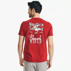 BEACH VIBES GRAPHIC T-SHIRT,Nautica Red,large