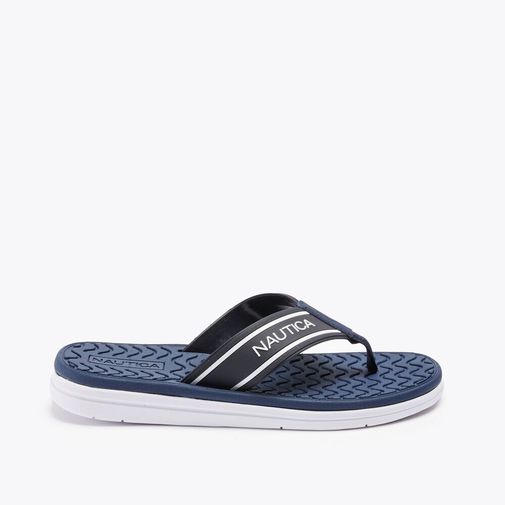LOGO SANDAL,Navy,large