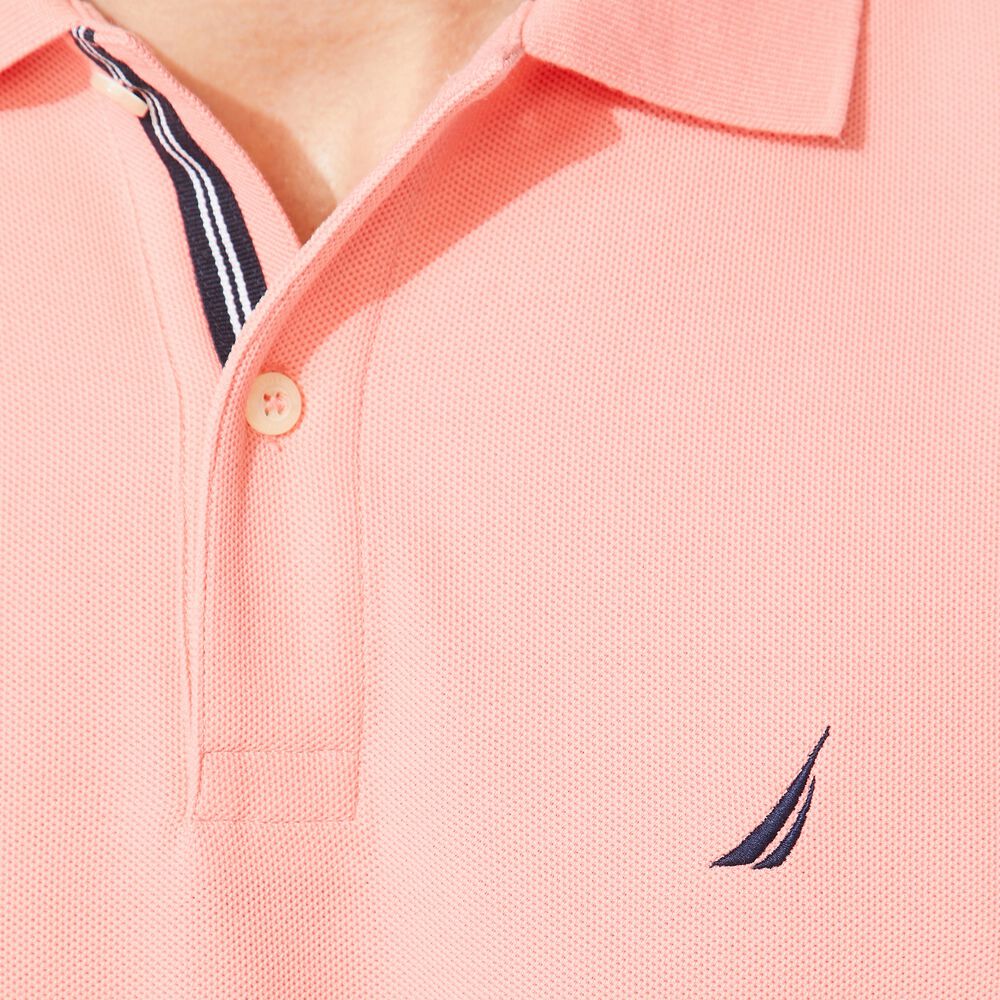 BIG & TALL STRETCH MESH POLO,Pale Coral,large