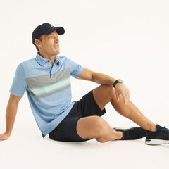 Navtech Classic Fit Striped Polo,True Navy,large