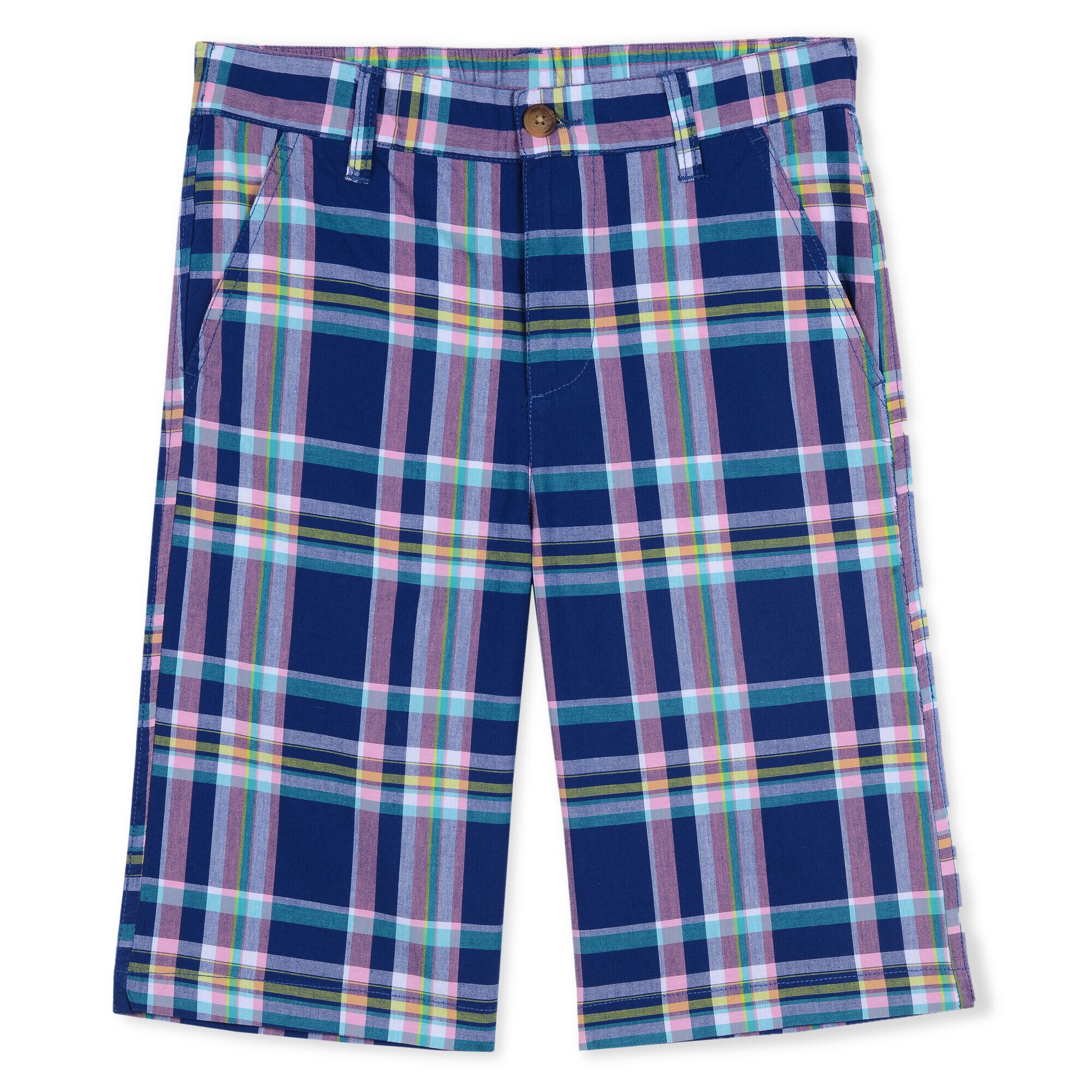 BOY'S PLAID TWILL SHORTS,Harbor Mist,large