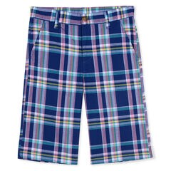 BOY'S PLAID TWILL SHORTS,Harbor Mist,large