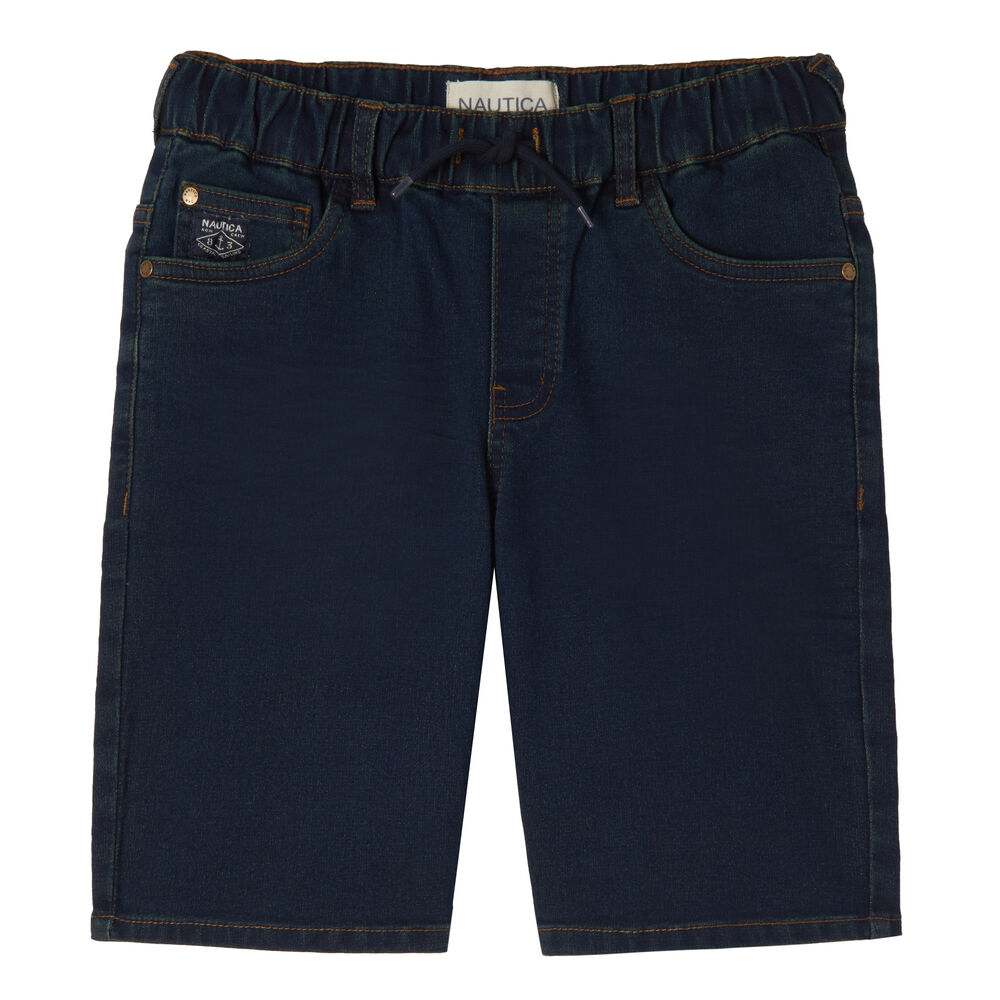 LITTLE BOYS' DENIM KNIT PULL-ON SHORT (4-7),Ballard Blue,large