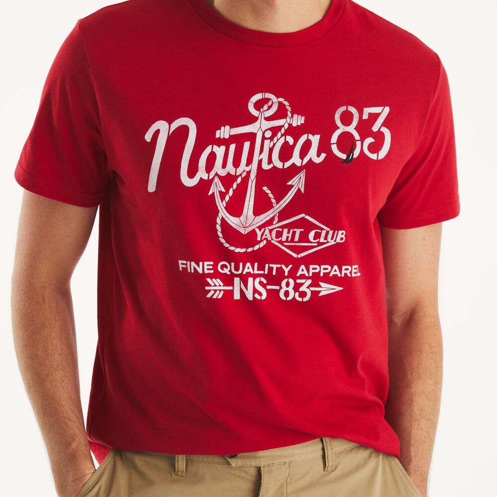 Yacht Club Graphic T-Shirt,Nautica Red,large