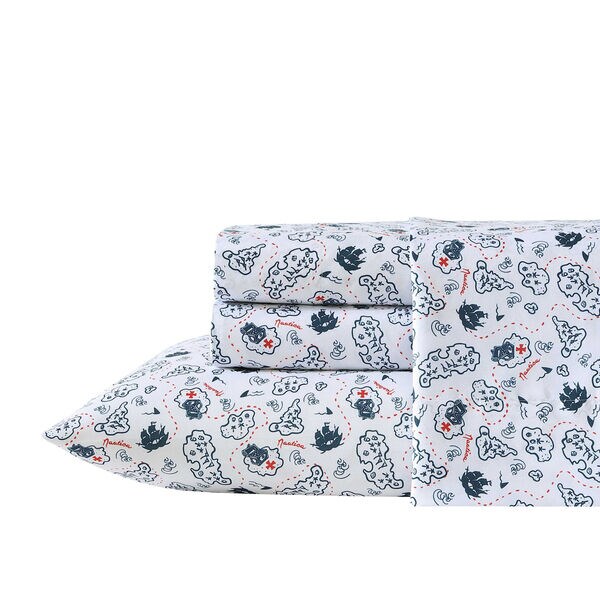 Maxon Map Navy Queen Sheet Set