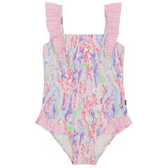 Little Girls' Sea Life Swimsuit (4-6X) ,Tulip Pink.,large