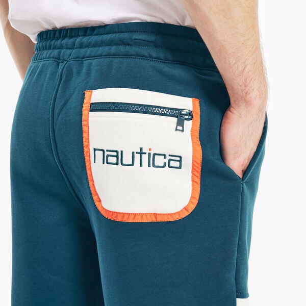 9" BIG & TALL COLORBLOCK LOGO FLEECE SHORT