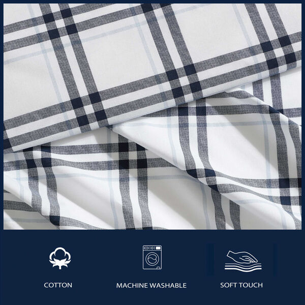 Ryan Cove Plaid Blue Queen Sheet Set