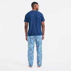 Short Sleeve Pajama Set,Blue Depths,large