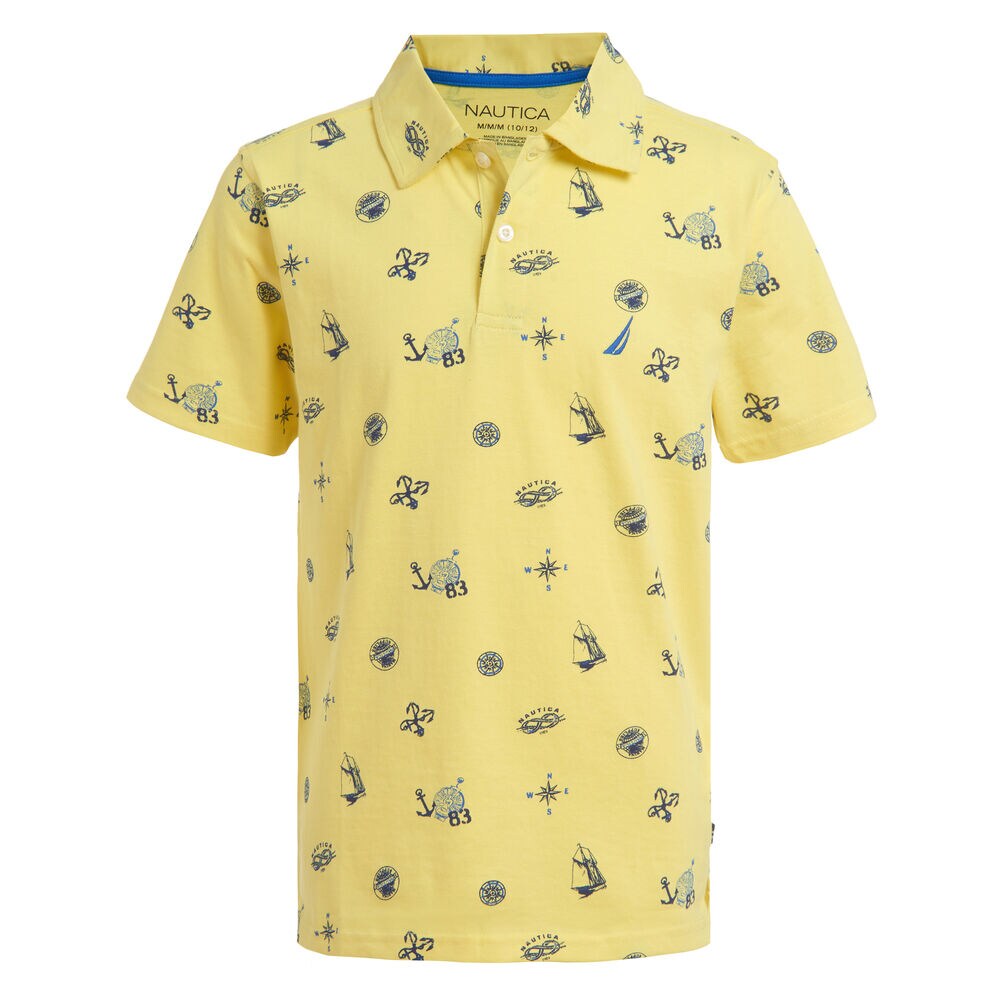 TODDLER BOYS' ANCHOR PRINT POLO (2T-4T),Cabana Yellow,large