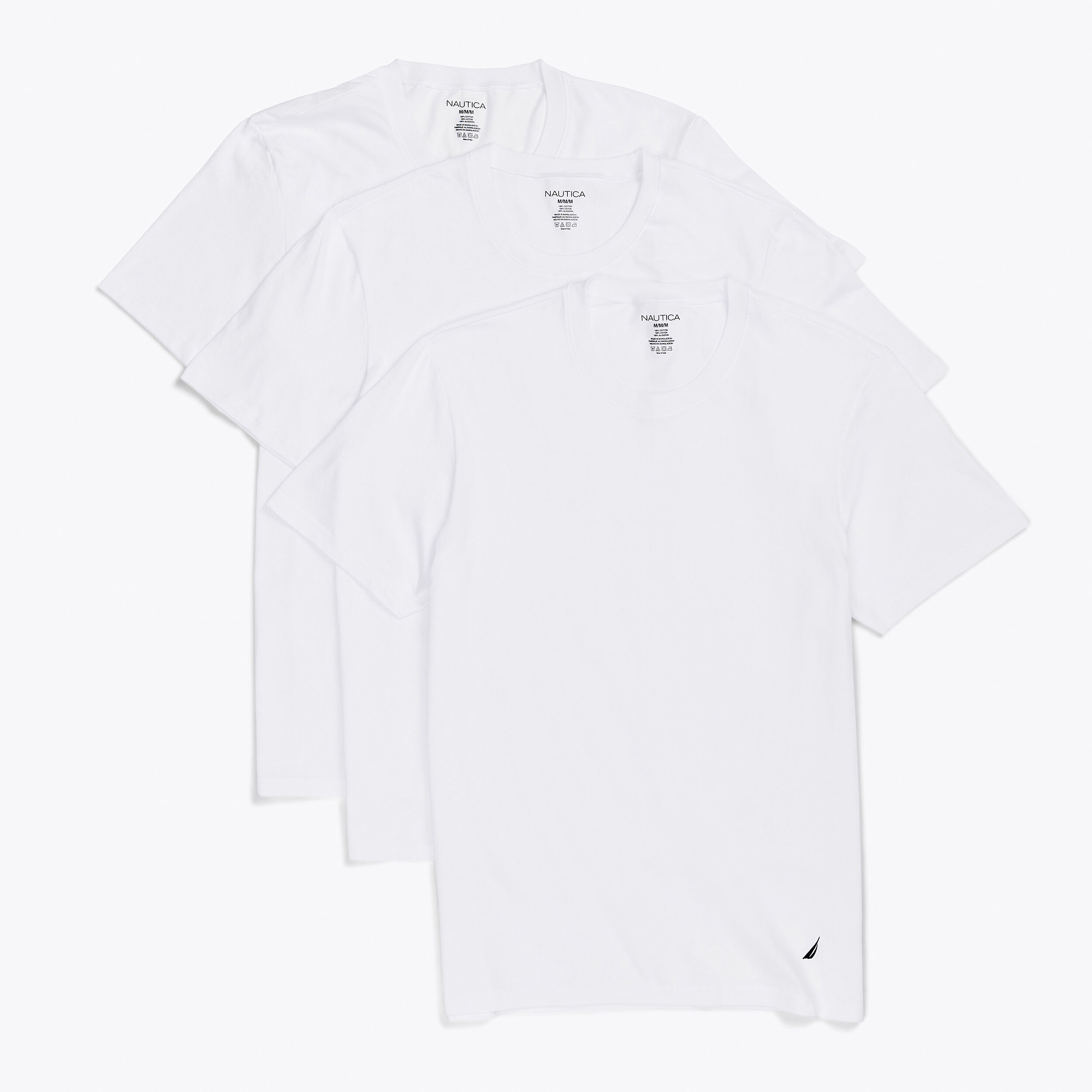 white crew neck tee