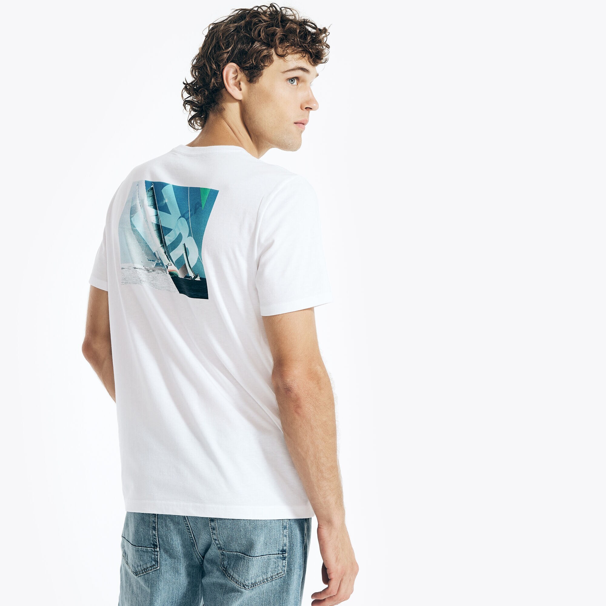 SUSTAINABLY CRAFTED N83 GRAPHIC T-SHIRT,Bright White,large