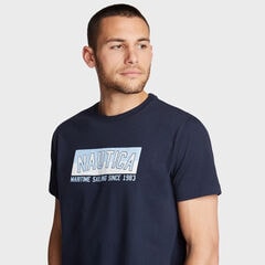 MARITIME SAILING PRINT SLEEP T-SHIRT,Navy,large