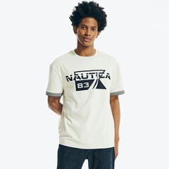 EMBROIDERED LOGO T-SHIRT,Nautica Stone,large