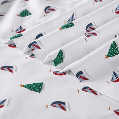 Holiday Sails Queen Flannel Sheet Set,Snow White,large