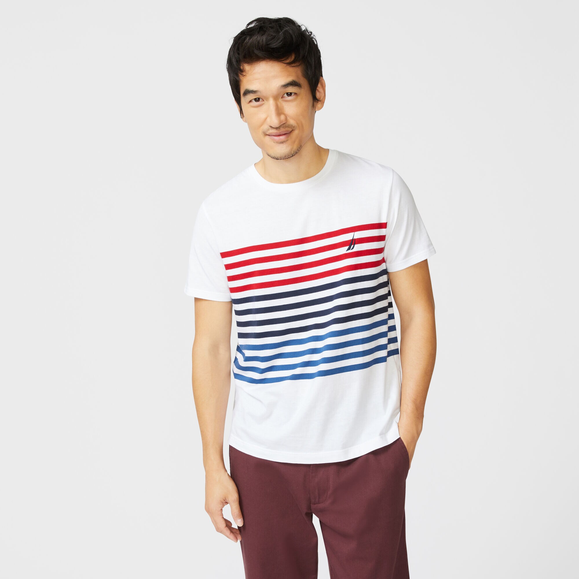 STRIPE BRAND ICON T-SHIRT,Bright White,large