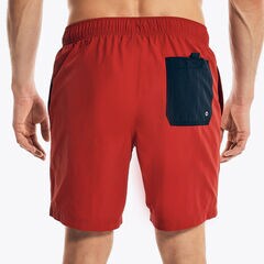 8" LOGO STRIPE QUICK-DRY SWIM,Nautica Red,large
