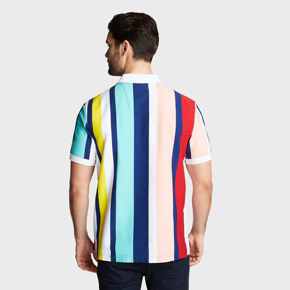 CLASSIC FIT VERTICAL STRIPED POLO,Blue Depths,large