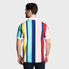 CLASSIC FIT VERTICAL STRIPED POLO,Blue Depths,large