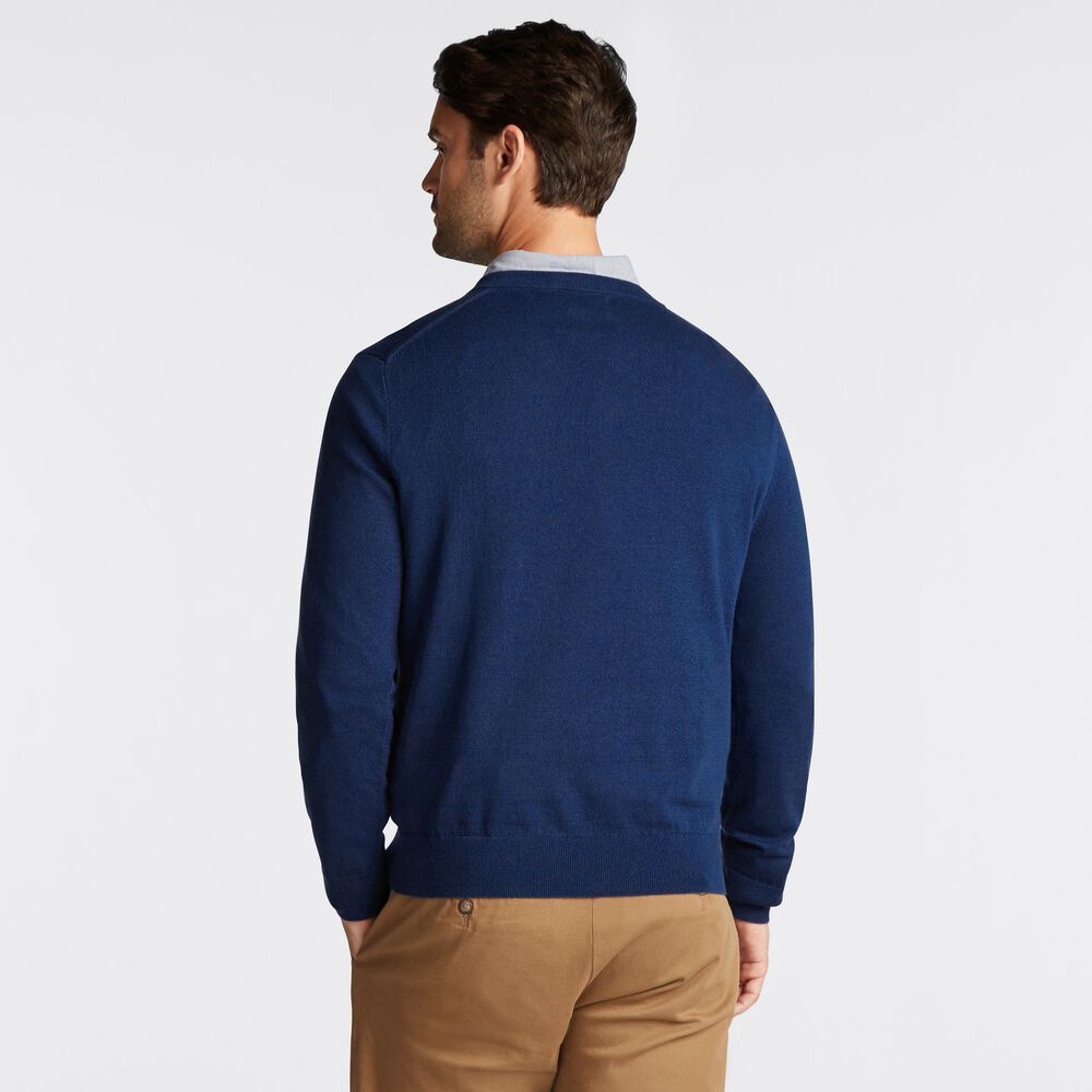 NAVTECH V-NECK SWEATER,Estate Blue,large