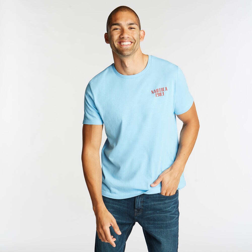 NAUTICA SAILING GRAPHIC T-SHIRT,Alaskan Blue,large