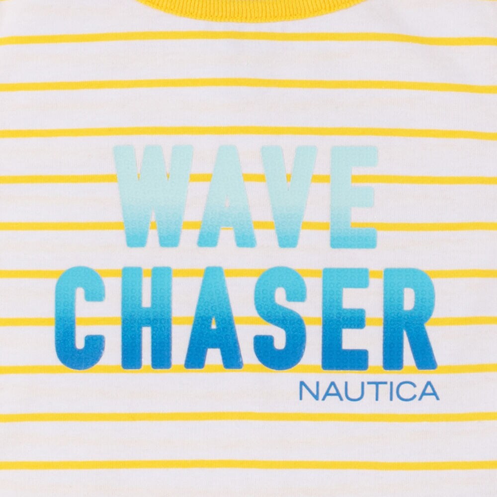 LITTLE GIRLS' STRIPED WAVE CHASER SEQUIN GRAPHIC DRESS (4-7),Yellow Zest,large