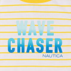 LITTLE GIRLS' STRIPED WAVE CHASER SEQUIN GRAPHIC DRESS (4-7),Yellow Zest,large