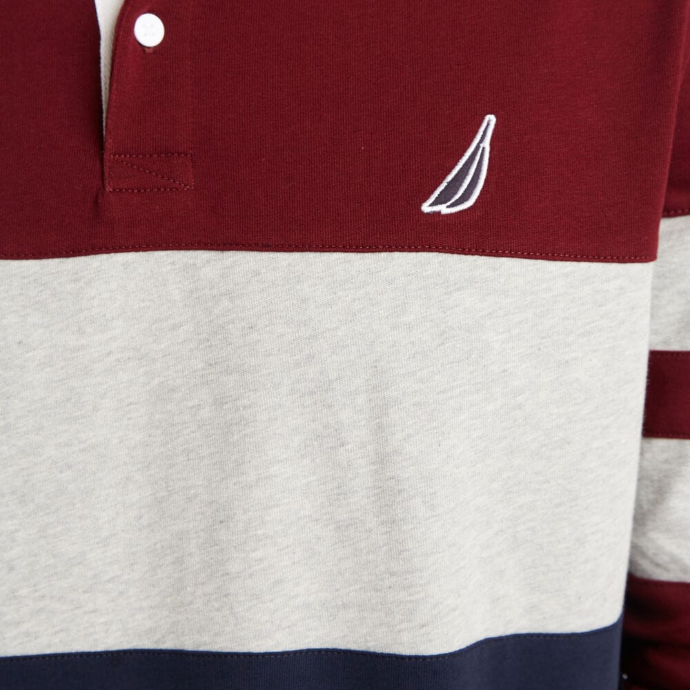 COLORBLOCK LONG SLEEVE RUGBY,Royal Burgundy,large