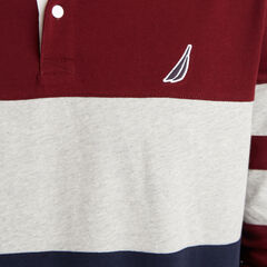 COLORBLOCK LONG SLEEVE RUGBY,Royal Burgundy,large