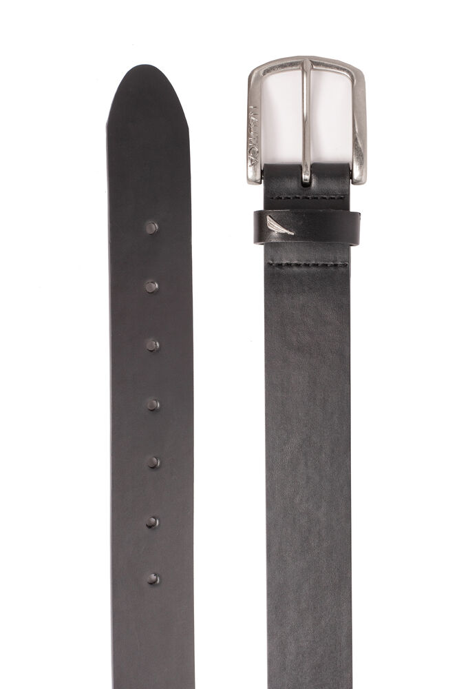 HARNESS BUCKLE LEATHER BELT,True Black,large