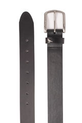 HARNESS BUCKLE LEATHER BELT,True Black,large