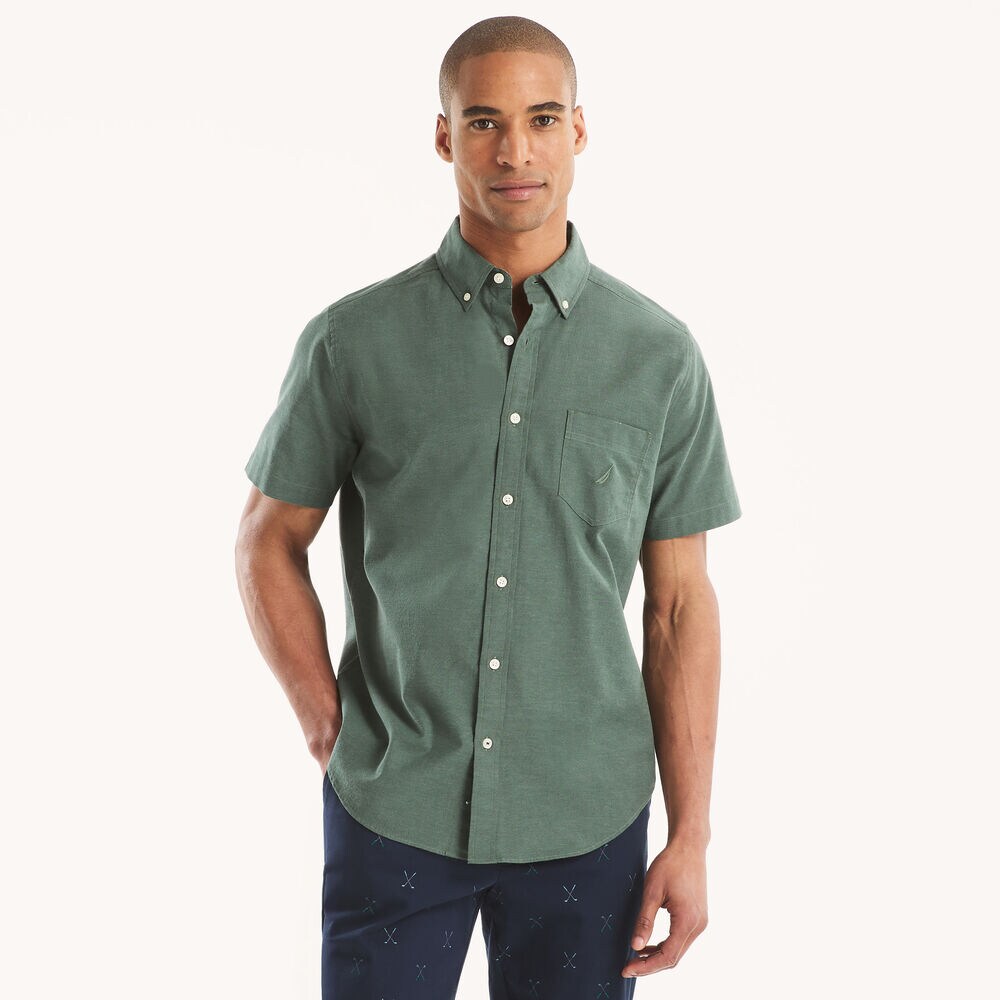Short-Sleeve Oxford Shirt,Galley Green,large
