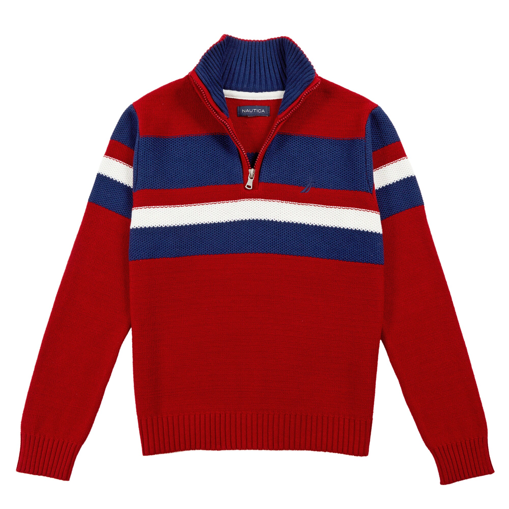 Little Boys' Chest Stripe Sweater (4-7),Dark Acacia,large