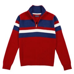 Little Boys' Chest Stripe Sweater (4-7),Dark Acacia,large
