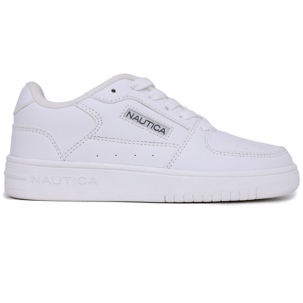Boys' Logo Lace-Up Sneaker,Antique White Wash,large