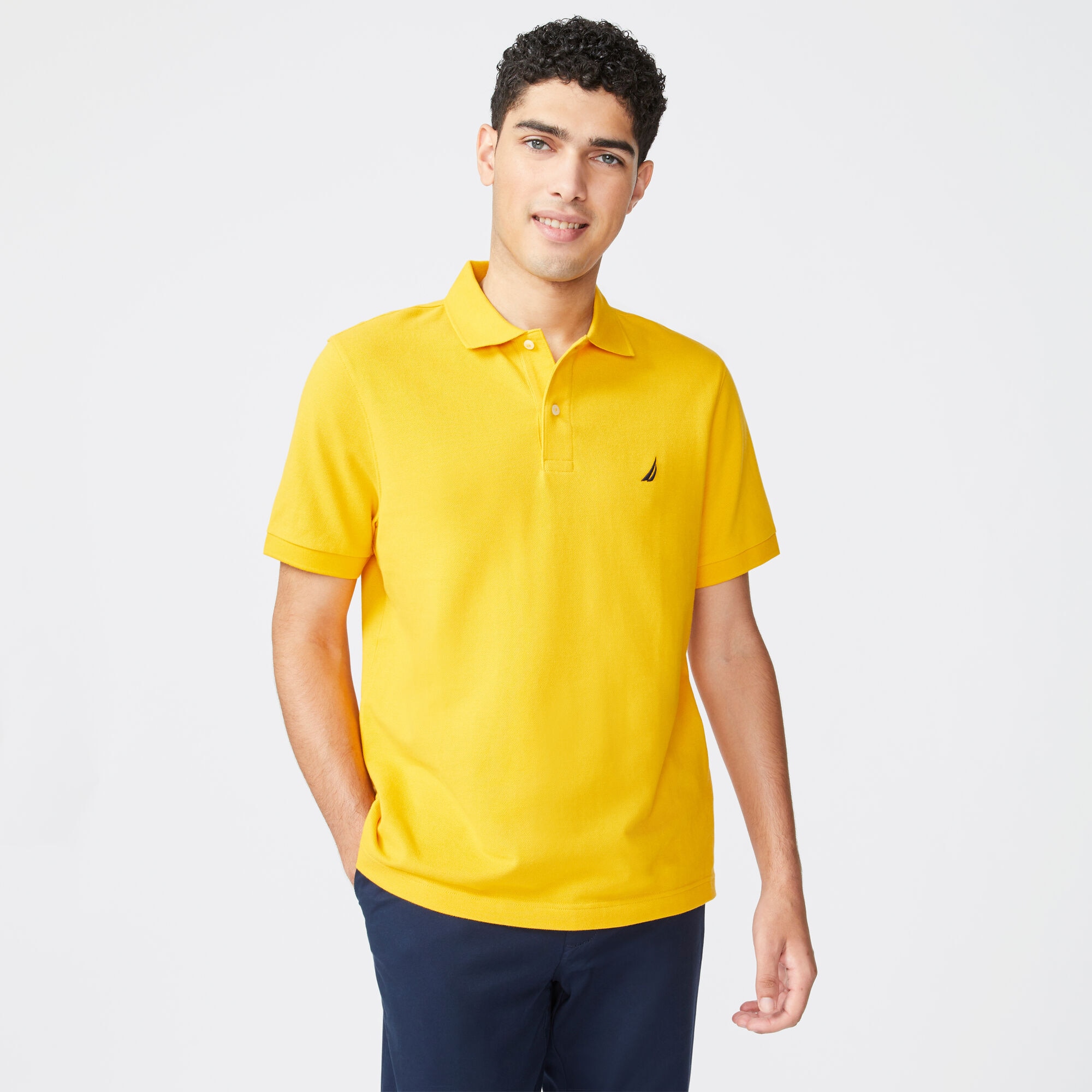 CLASSIC FIT DECK POLO,Old Gold,large