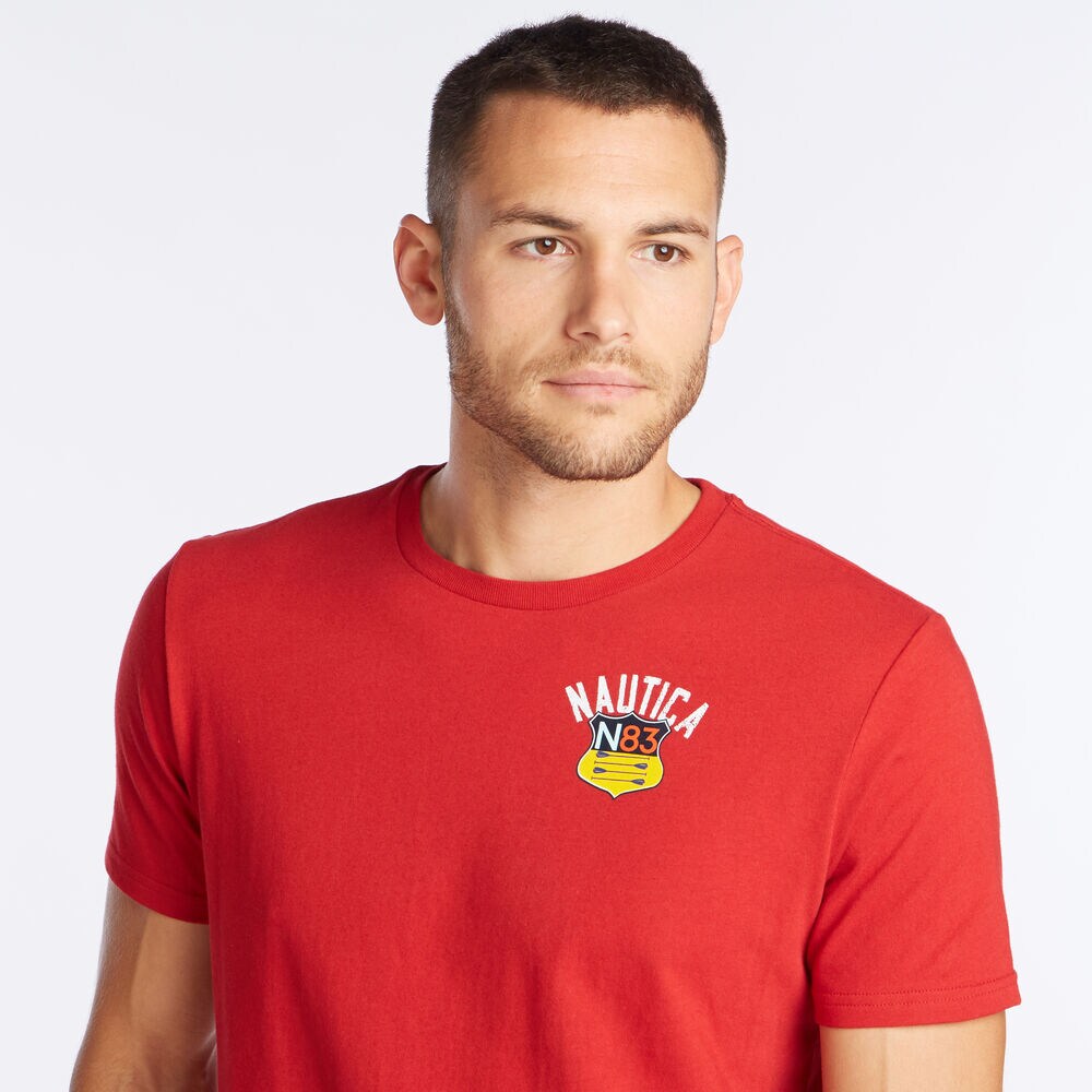 OAR CREST GRAPHIC T-SHIRT,Nautica Red,large
