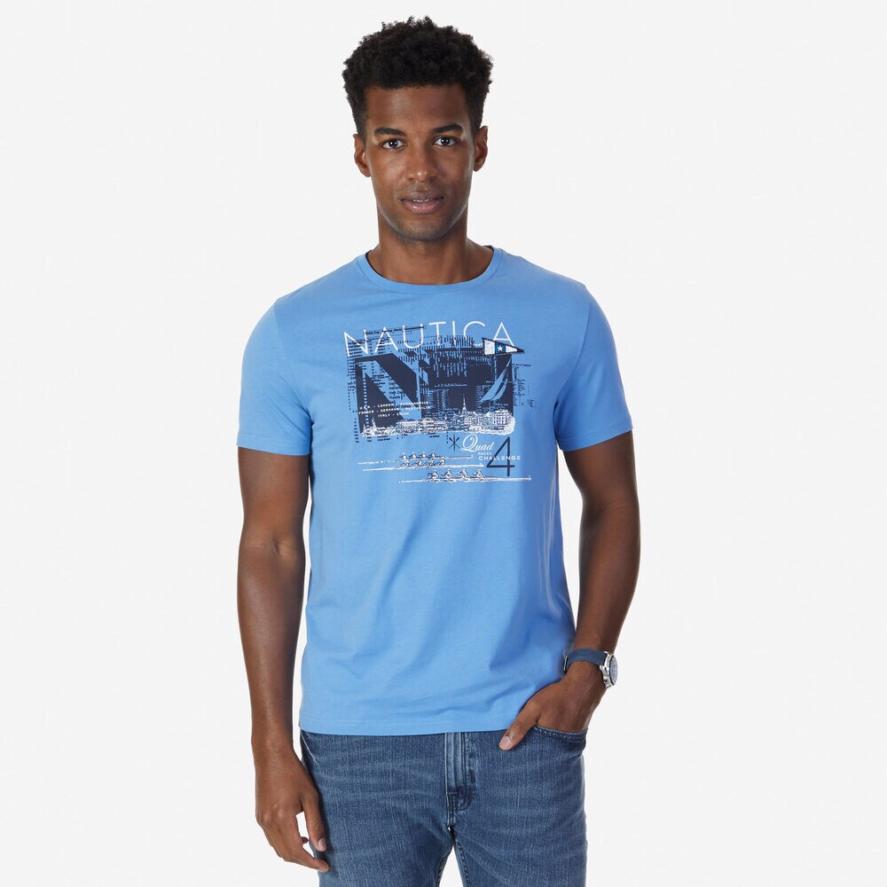 Quad Challenge Graphic T-Shirt,Riviera Blue,large