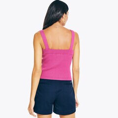 Ribbed Sweater Tank Top,Sunset Pink,large