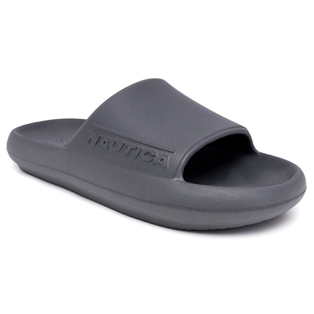 Logo-Embossed Slide Sandal,Pale Blue,large