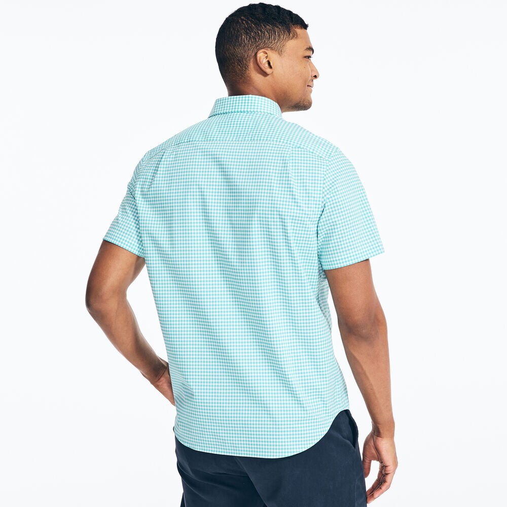 Classic Fit Short Sleeve Wrinkle-Resistant Shirt,Chrome Blue,large