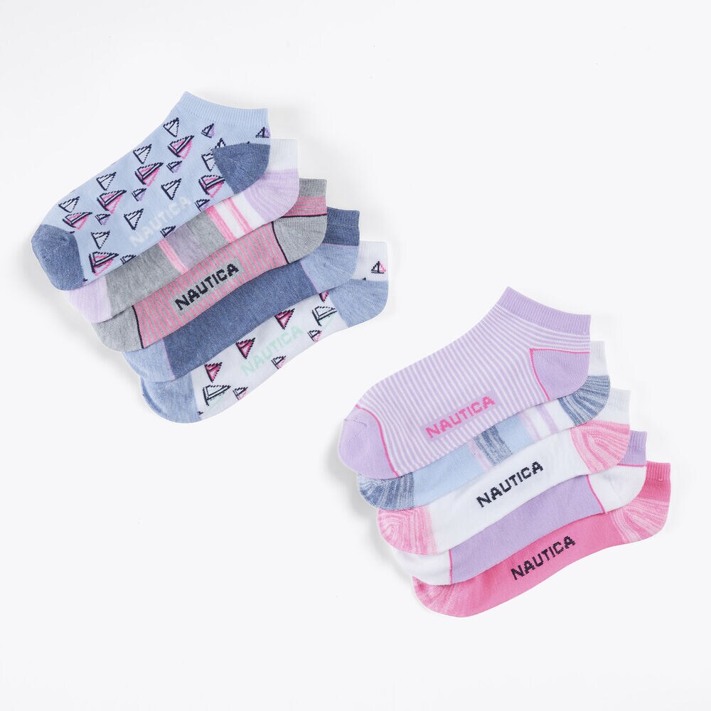 FLAT KNIT SOCKS, 10-PACK,Multi,large