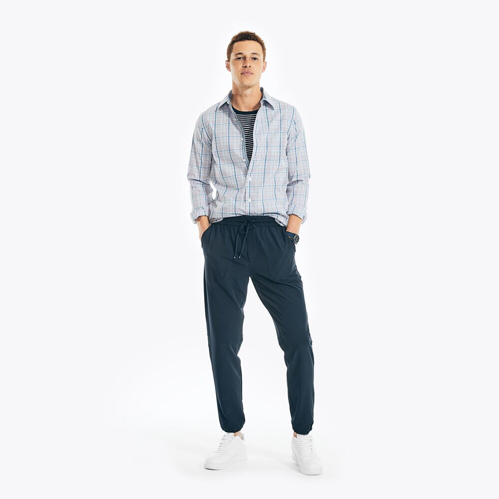 NAVTECH TRIM FIT PLAID SHIRT,Nite Sea Heather,large