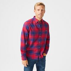 PLAID FLANNEL SHIRT,Nautica Red,large