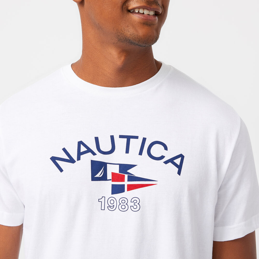 LOGO FLAG GRAPHIC SLEEP T-SHIRT,Bright White,large