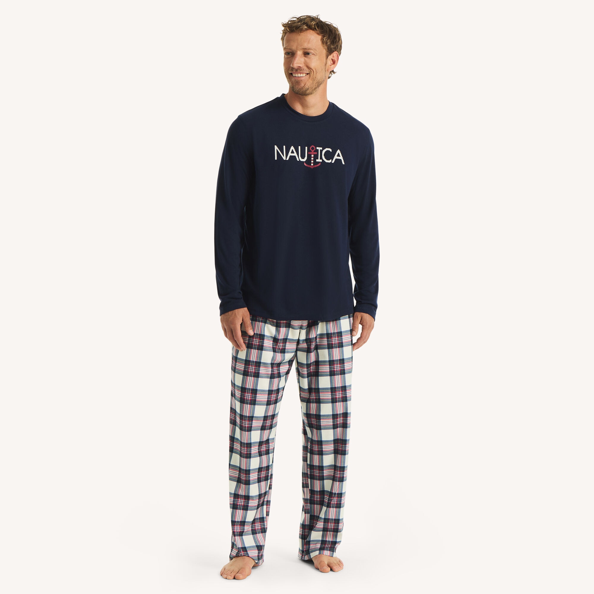 Men's Plaid Family Pajama Pant Set,Lemonade,large