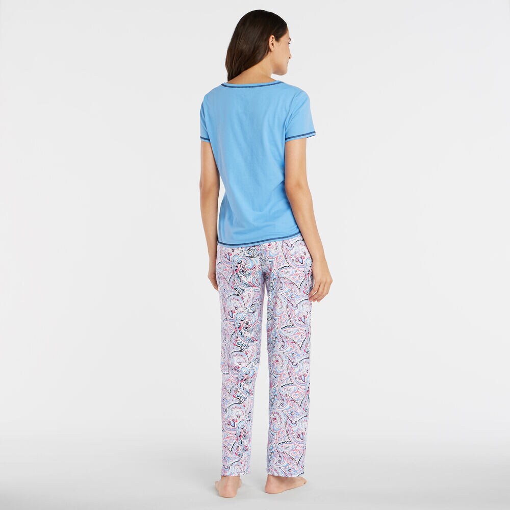 SHORT SLEEVE PAJAMA SET IN PAISLEY PRINT,Marshmallow,large