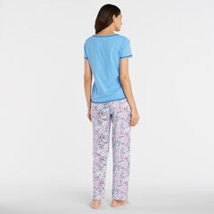 SHORT SLEEVE PAJAMA SET IN PAISLEY PRINT,Marshmallow,large